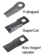 Knivar Kverneland/Vicon slåttermaskiner/slåtterkrossar